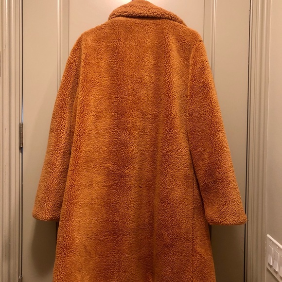 Faux Fur Double Breasted Borg Coat - Picture 2 of 5
